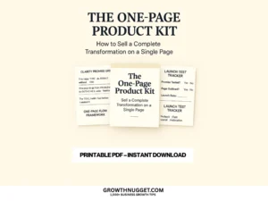One-Page Product Creation Kit – Simple Template for Entrepreneurs to Launch Digital Products – Quick Start Guide
